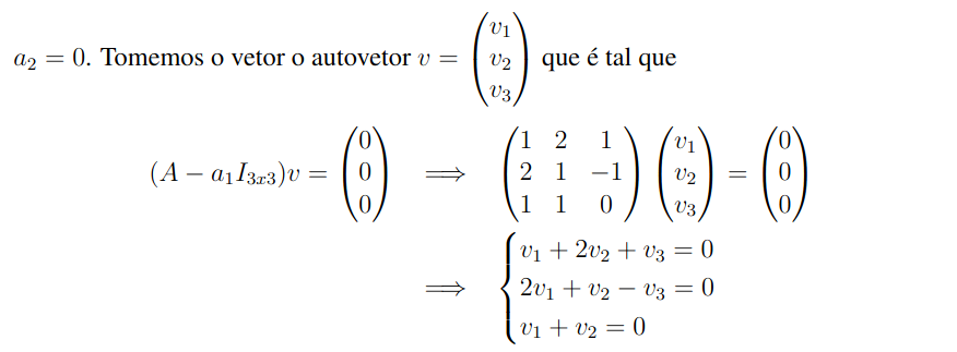 Cálculo do autovalor com álgebra linear